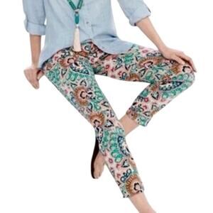 Chicos Bombay Medallion So Slimming Girlfriend Ankle Jeans Sz 2 US L/12 Stretchy